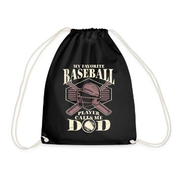 Baseballspieler Papa Baseball Geschenk - Turnbeutel - Schwarz - Vorne