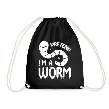 Nice worm composting worm lovers pretend - Drawstring Bag - black - Front