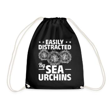 Sea urchins Marine animal easily distracted by sea urchins - Drawstring Bag - black - Front