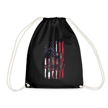 Sea urchins with US flag 4 July Sea urchins with - Drawstring Bag - black - Front