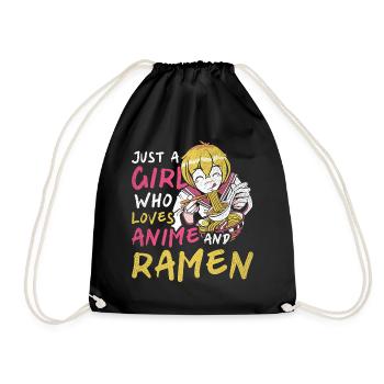 Vintage Juste une fille qui aime l’anime et le cadre - Sac de sport léger - noir - Devant