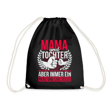 Vintage Mama Tochter Geschenk Mutter Geburtstag - Turnbeutel - Schwarz - Vorne