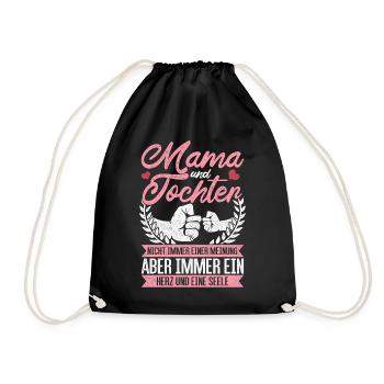 Vintage Mama Tochter Geschenk Mutter Geburtstag - Turnbeutel - Schwarz - Vorne