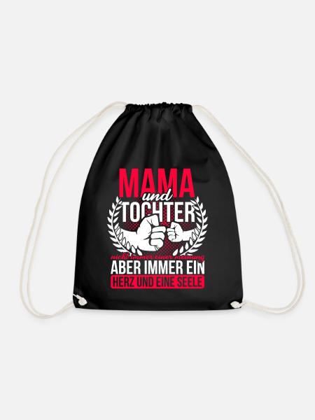 Mama und Tochter Geschenk Mutter Geburtstag - Turnbeutel - Schwarz