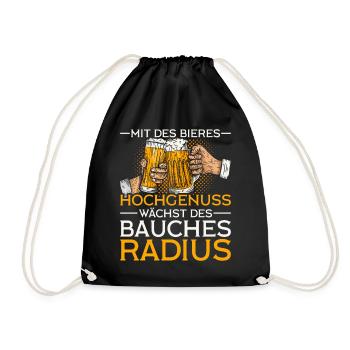 Bier Geschenk Biertrinker Bierliebhaber Lustig - Turnbeutel - Schwarz - Vorne