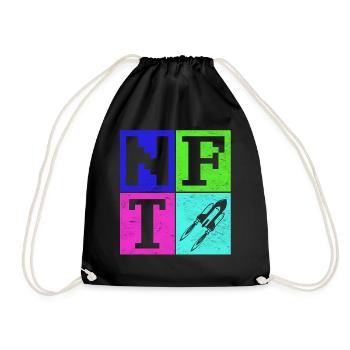Crypto Art Lover Sign Non Fungible Token NFT - Drawstring Bag - black - Front