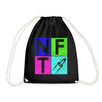 Crypto Art Lover Sign Non Fungible Token NFT - Drawstring Bag - black - Front