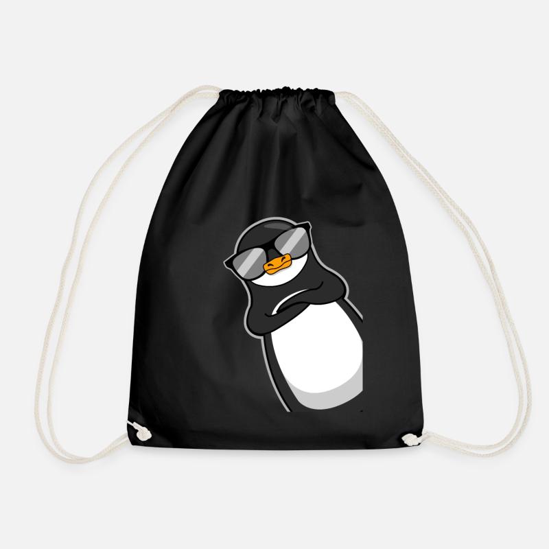 Lustiger Pinguin Mit Sonnenbrille Cooles Geschenk - Turnbeutel - Schwarz