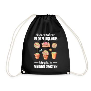 Garten Urlaub Lustiger Spruch Gärtner Geschenkidee - Turnbeutel - Schwarz - Vorne