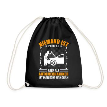 Automechaniker Beruf Lustiger Spruch Geschenk - Turnbeutel - Schwarz - Vorne