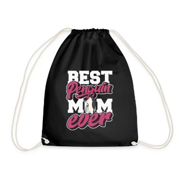 Best Penguin Mom Ever King Emperor Sea Bird - Drawstring Bag - black - Front