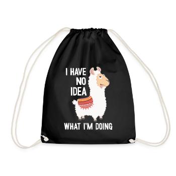 I Have No Idea What I'm Doing Guanaco Llama - Drawstring Bag - black - Front