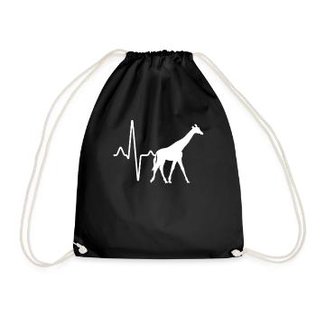 Giraffe Herzschlag - Turnbeutel - Schwarz - Vorne