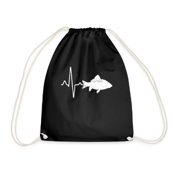 Fish Heartbeat - Drawstring Bag - black - Front