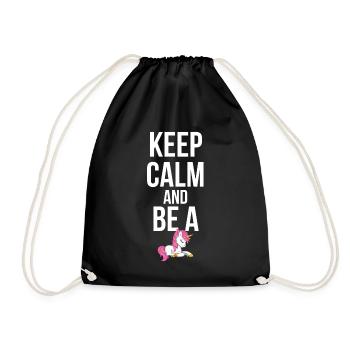 Einhorn Restez calme et soyez une licorne - Sac de sport léger - noir - Devant