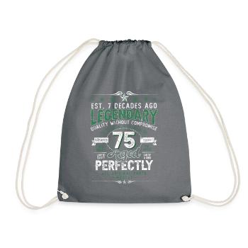 Vintage Legendary - Aged perfectly 75th birthday - Drawstring Bag - grey - Front