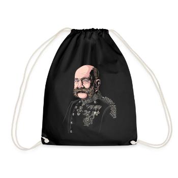 Kaiser Franz Joseph von Österreich - Hipster Franz - Turnbeutel - Schwarz - Vorne