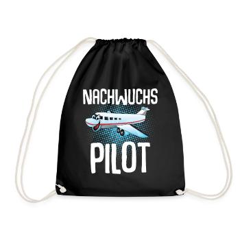 Pilot Kinder Nachwuchs - Turnbeutel - Schwarz - Vorne