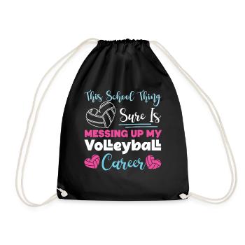 Volleyball Player Team This School - Drawstring Bag - black - Front