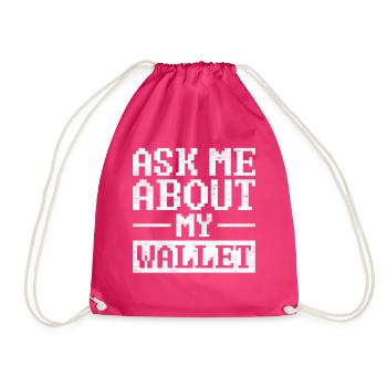 Vintage Crypto NFT Gift Cryptocurrency - Drawstring Bag - fuchsia - Front