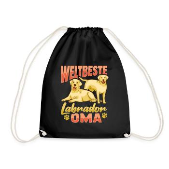 Weltbeste Labrador Oma Design Hundehalter Oma - Turnbeutel - Schwarz - Vorne