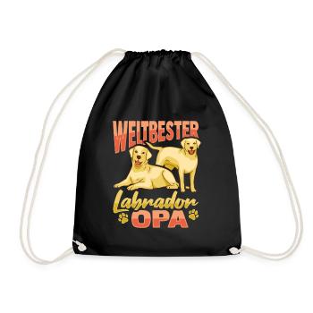 Weltbester Labrador Opa Design n Hundehalter Opa - Turnbeutel - Schwarz - Vorne