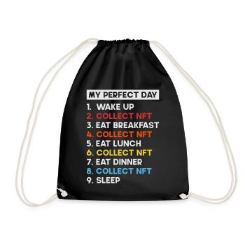 Crypto Art Non Fungible Token My Perfect Day NFT - Drawstring Bag - black - Front