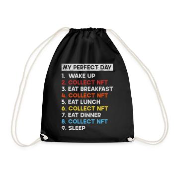 Crypto Art Non Fungible Token My Perfect Day NFT - Drawstring Bag - black - Front