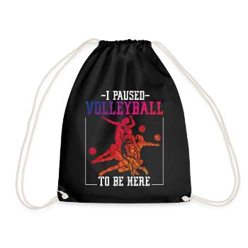 Volleyball Player Team I Paused - Drawstring Bag - black - Front