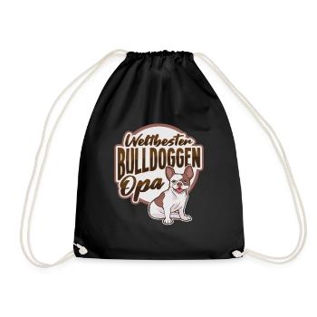 Weltbester Bulldoggen Opa Design n Bulldoggen Opa - Turnbeutel - Schwarz - Vorne