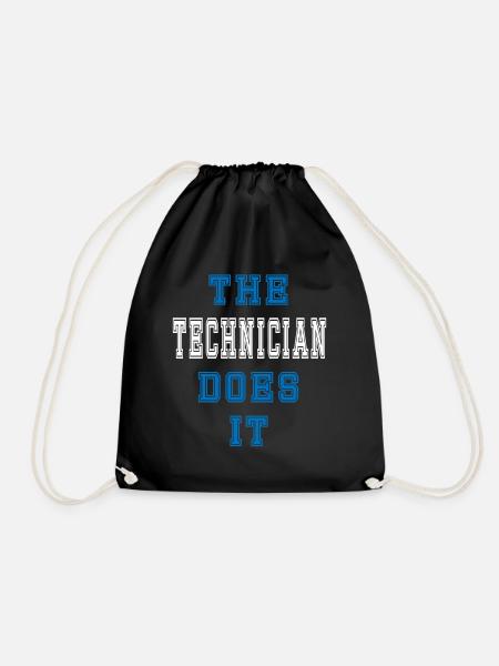 The Techniker does it Techniker Geschenk - Turnbeutel - Schwarz