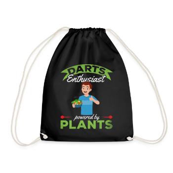Dart-Enthusiast Powered By Plants Veganer - Turnbeutel - Schwarz - Vorne
