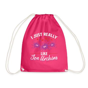 Seeigel Meerestier Ich mag Seeigel einfach - Turnbeutel - Fuchsia - Vorne