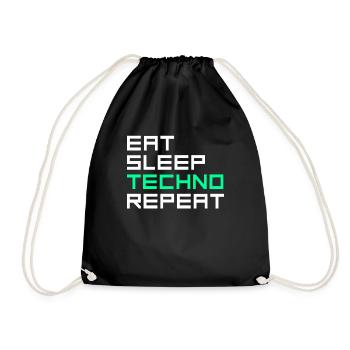 manger du sommeil techno répéter - Sac de sport léger - noir - Devant