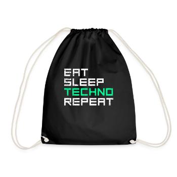 manger du sommeil techno répéter - Sac de sport léger - noir - Devant