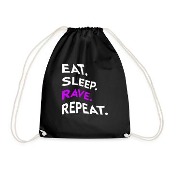 manger le sommeil rave répéter - Sac de sport léger - noir - Devant