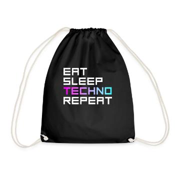 manger du sommeil techno répéter - Sac de sport léger - noir - Devant