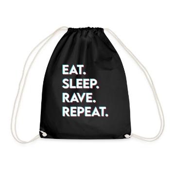 eat sleep rave repeat - Turnbeutel - Schwarz - Vorne