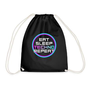 manger du sommeil techno répéter - Sac de sport léger - noir - Devant
