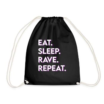 manger le sommeil rave répéter - Sac de sport léger - noir - Devant