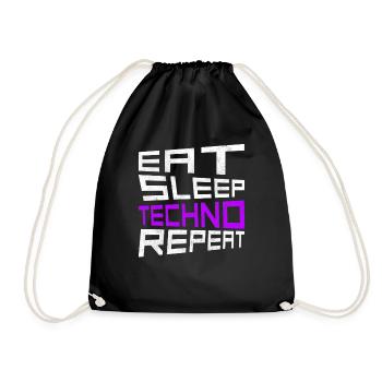 manger du sommeil techno répéter - Sac de sport léger - noir - Devant