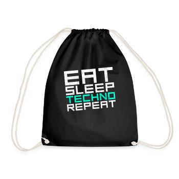 manger du sommeil techno répéter - Sac de sport léger - noir - Devant