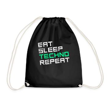 manger du sommeil techno répéter - Sac de sport léger - noir - Devant