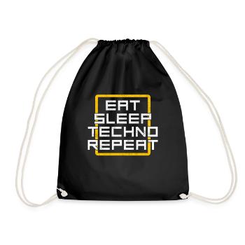 manger du sommeil techno répéter - Sac de sport léger - noir - Devant