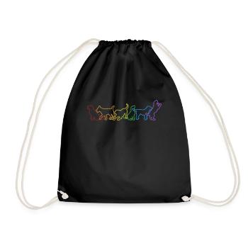 Dogs LGBT Rainbow Quadrupède Wauwau Mâle - Sac de sport léger - noir - Devant