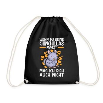 Chinchilla nicht mögen Nagetier Wollmaus - Turnbeutel - Schwarz - Vorne