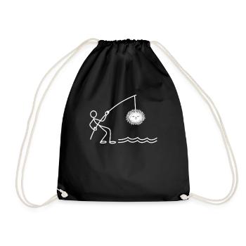 Drôle d’oursin Bâton Figure Pêche Oursin - Sac de sport léger - noir - Devant