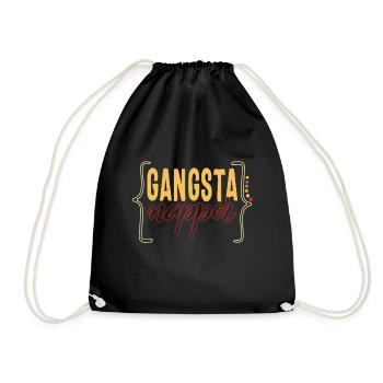 Napping Shirt, Gangsta Napper, Funny Napping - Drawstring Bag - black - Front