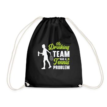 Joueur de tennis Raquette de tennis Balle de tennis - Sac de sport léger - noir - Devant
