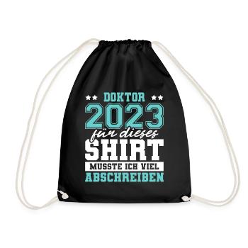 Doktor 2023 Doktorand Promotion Dissertation - Turnbeutel - Schwarz - Vorne